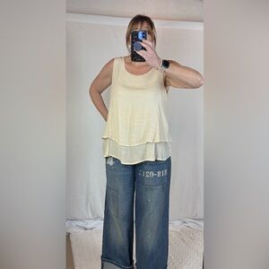 Umgee Cream Layered Tank Top